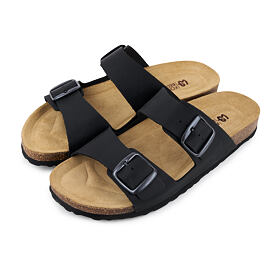 Åbne herresko kork anatomiske slip-ons Ben, sort
